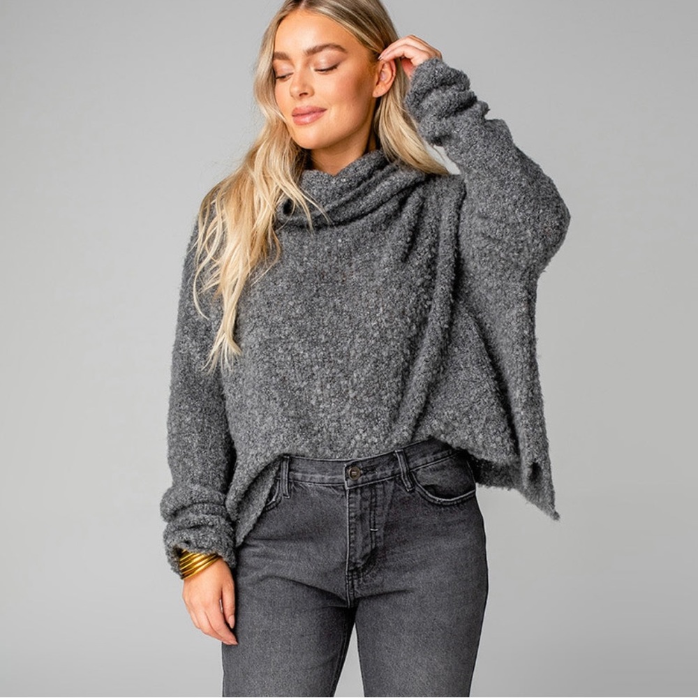BuddyLove Daisy Charcoal Crop Sweater